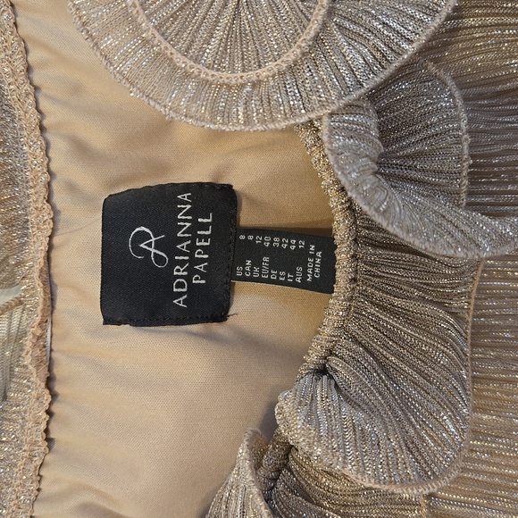 Adrianna Papell Off the Shoulder Metallic Top Size 8 - Picture 4 of 5